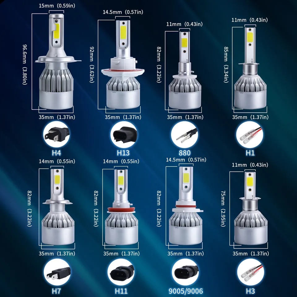 BOMBILLO LED c6 h1,h3,h11,9005,9006,880